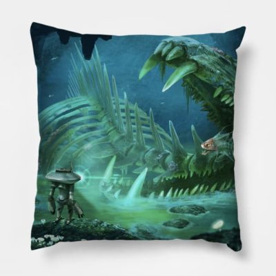 Exploring The Lost River Throw Pillow Official Subnautica Merch