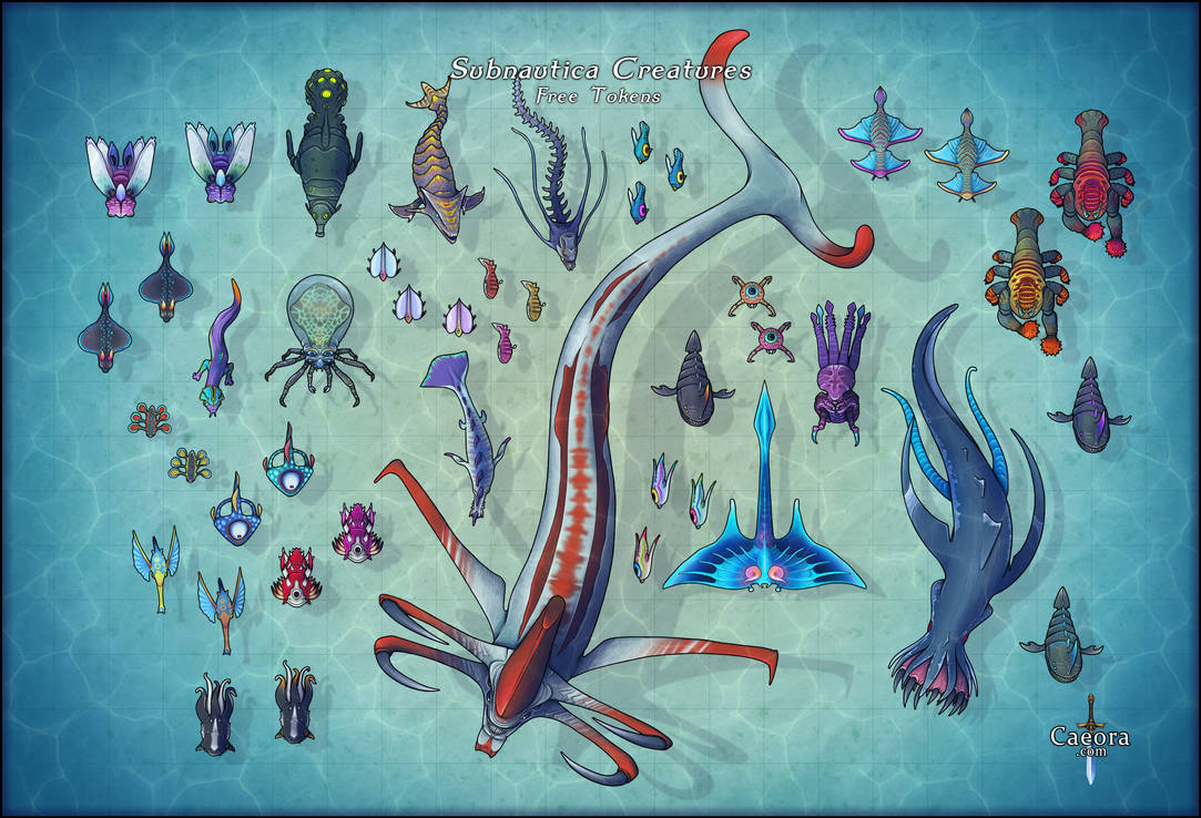 subnautica creatures by caeora den9kz7 pre - Subnautica Shop